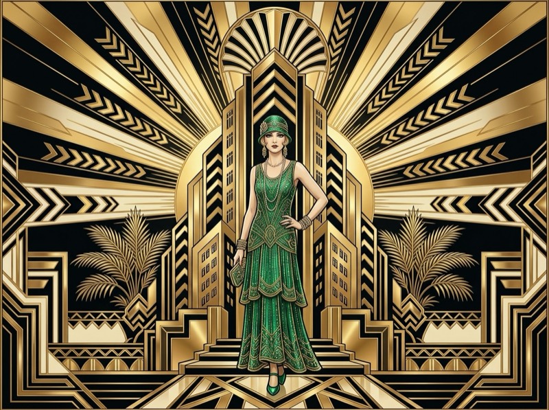 Art Deco art style example for AI image prompts