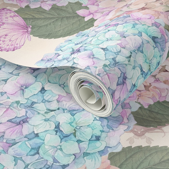 Teal & Dusty Pink wallpaper closeup