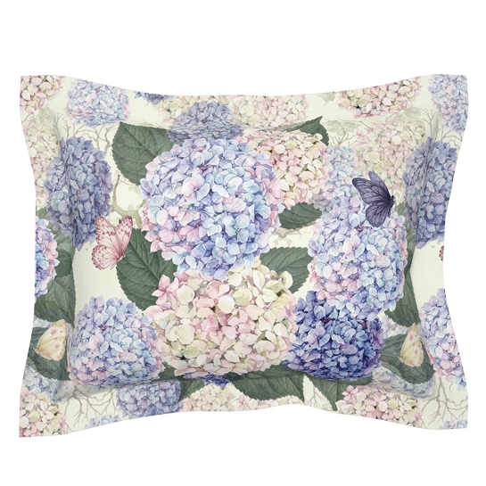 Lilac & Dusty Pink flanged pillow sham