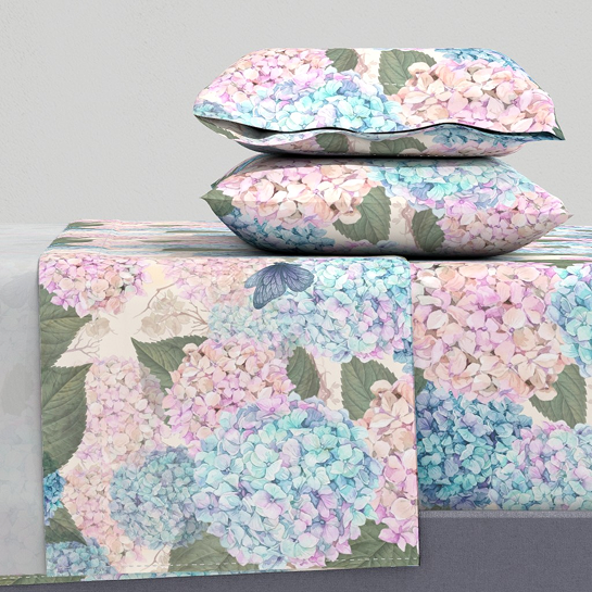 Teal & Dusty Pink sheet set