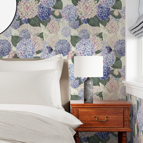Lilac & Dusty Pink bedroom wallpaper