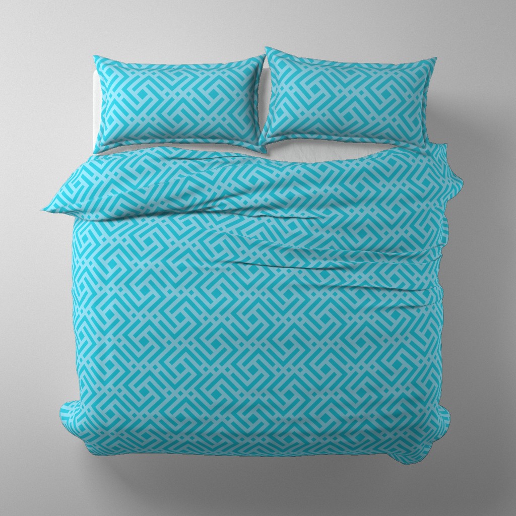 Bedding fabric in teal