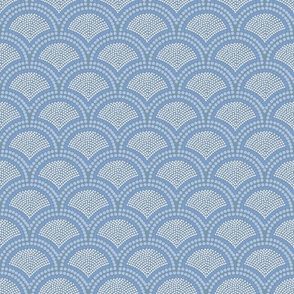 Shoreline Drift — Ripple Dots — Desaturated Blues