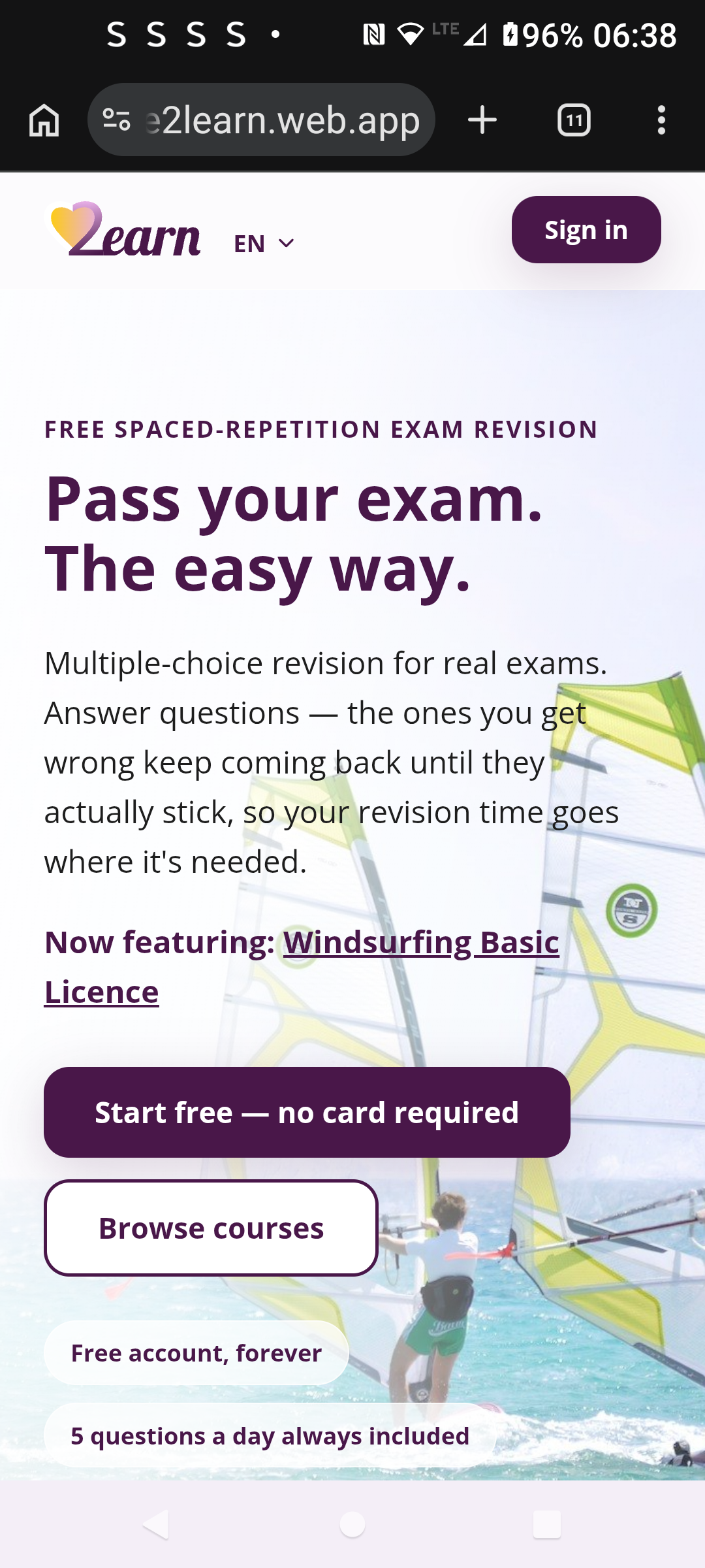 Love2Learn landing page hero: Pass your exam, the easy way