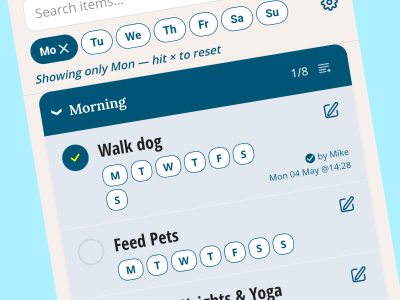 Ticklists — Repeating Lists & Routines